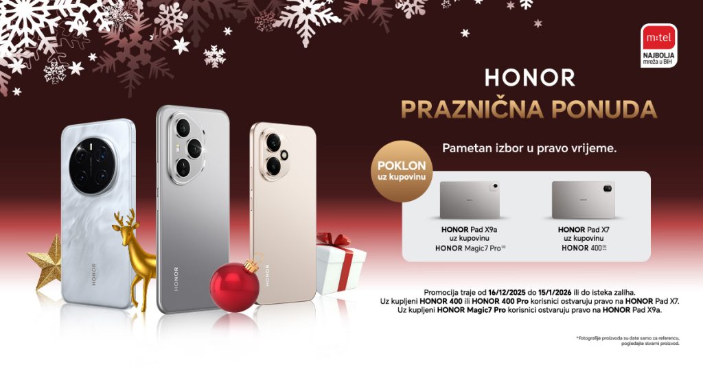Savršeni HONOR pokloni čekaju vas u m:tel prazničnoj ponudi!