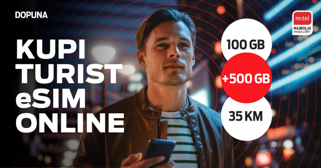 Dolaziš u BiH tokom praznika? Ostani povezan uz m:tel turist eSIM!