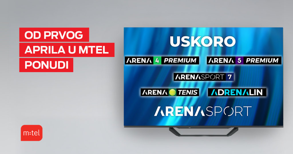 Još više sporta stiže na m:tel: Od 1. aprila pet novih Arena Sport kanala