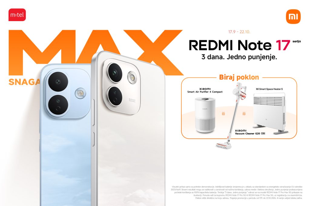 Maksimalna snaga uz vrijedan poklon: Nova Redmi Note 17 Pro serija u m:tel ponudi