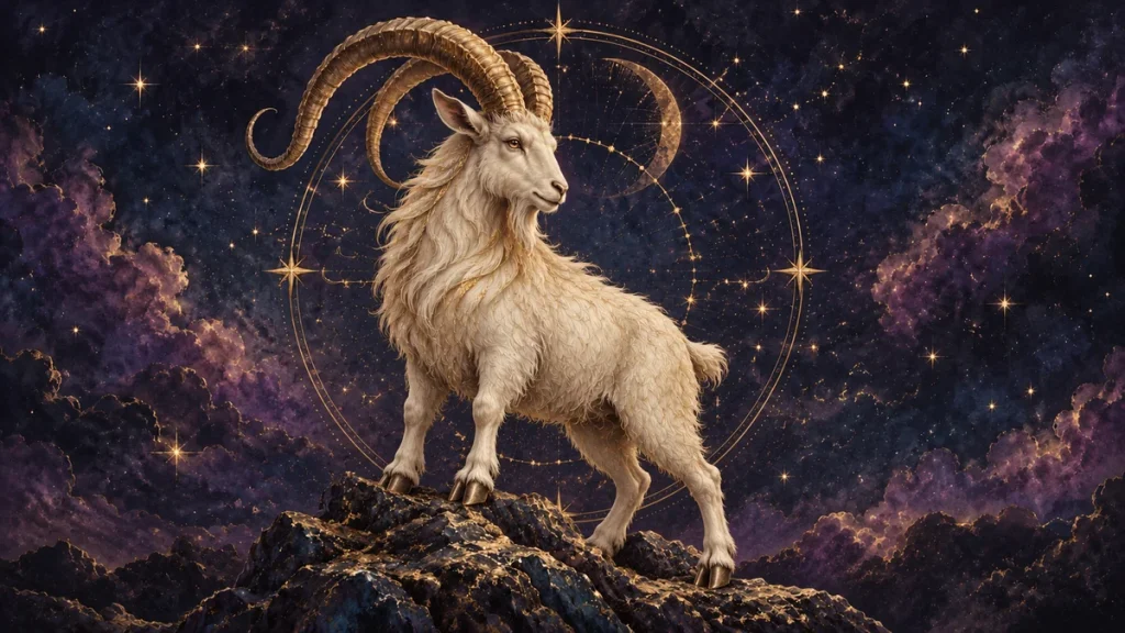 Jarac: Sedmični horoskop za period od 18.05.2026. do 24.05.2026. Horoskopski znak Jarac na zvjezdanoj pozadini sa zlatnim detaljima.